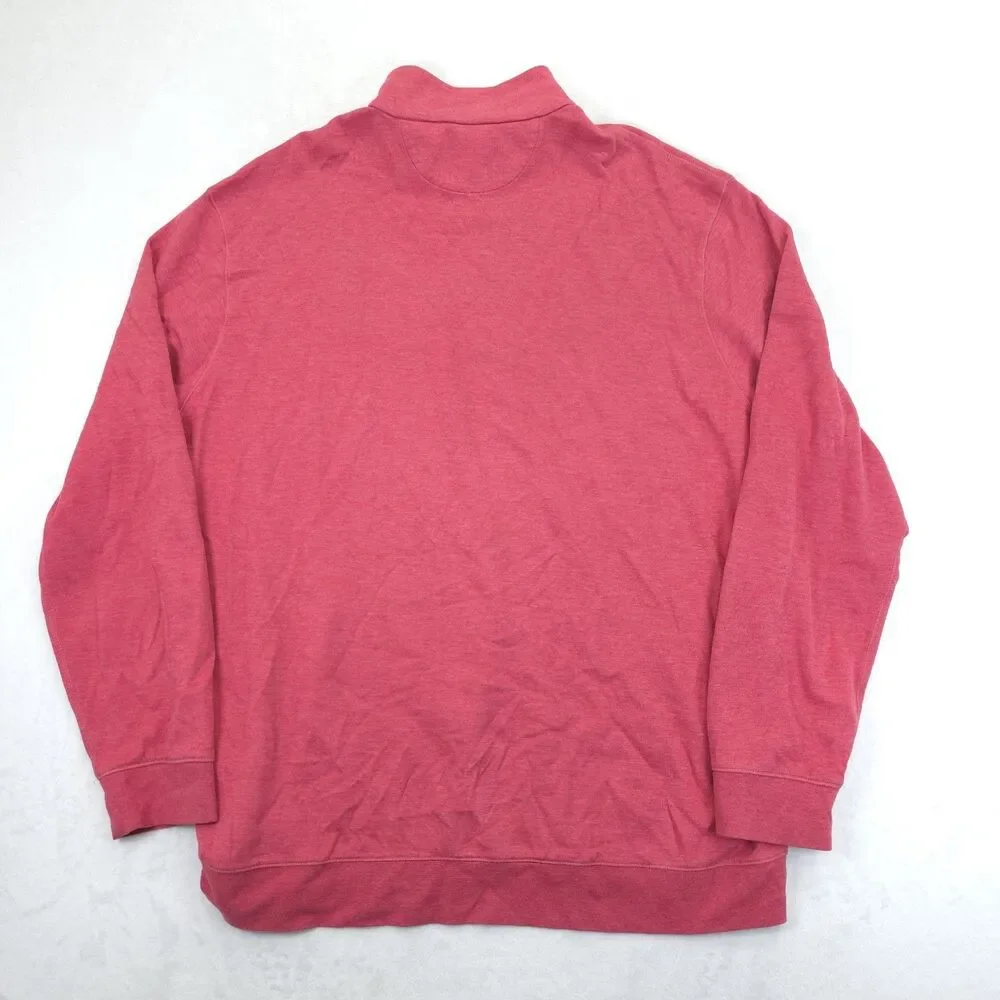 Polo Ralph Lauren Pullover Mens XXL Red Quarter Zip Sweater Classic Pony Logo